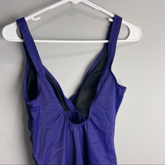 Croft & Barrow sz 16 womens one piece swimsuit purple - Picture 5 of 6